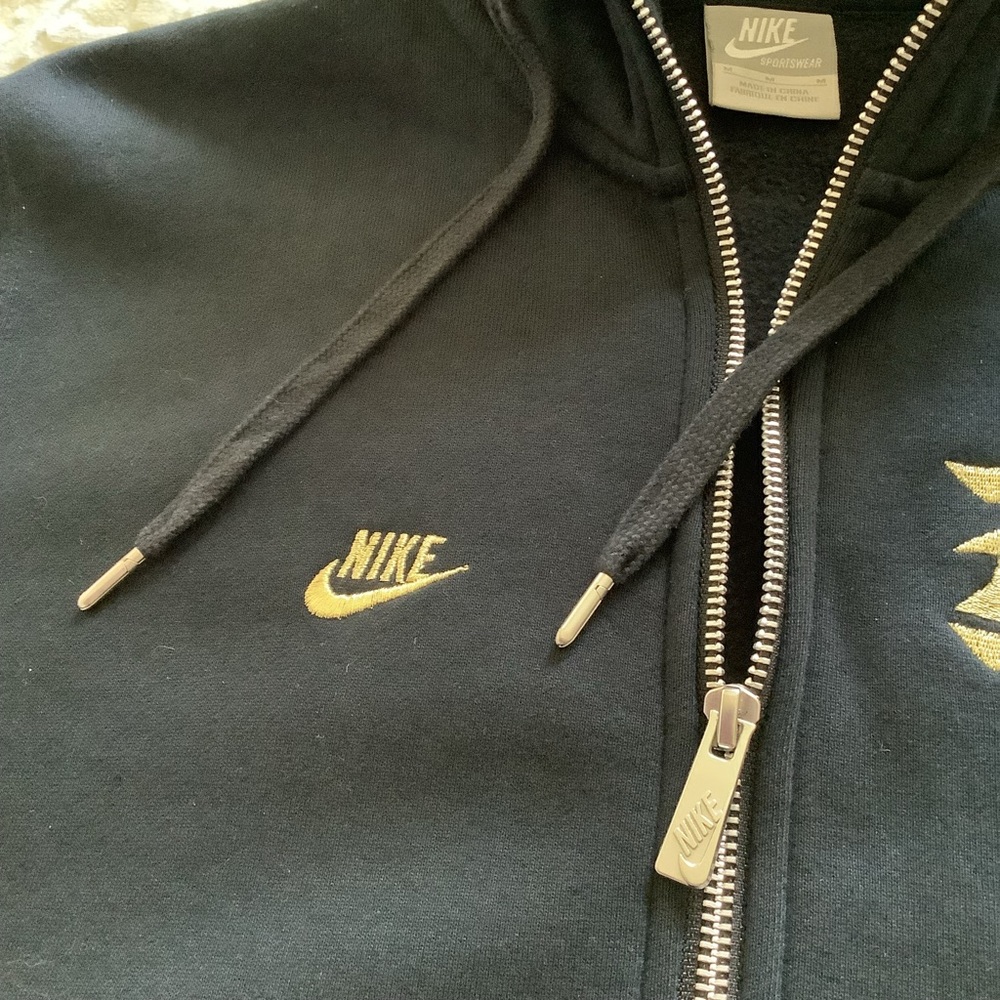 Manny Pacquiao Nike Sportswear Full-Zip Hoodie, size M, BLACK, gold logo, VNTG - Picture 4 of 16